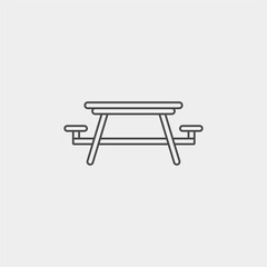 Camp table vector icon sign symbol