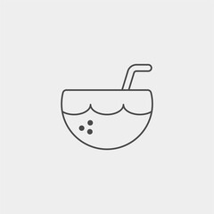 Coconut drink vector icon sign symbol