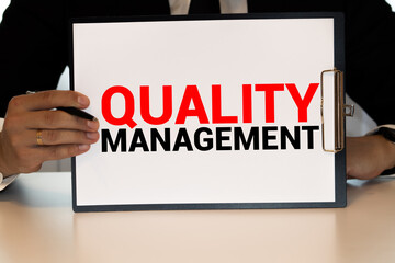 quality management marked on rubber stamp