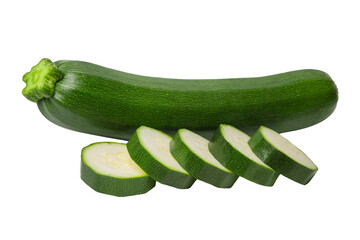 Fresh courgettes zucchini isolated on white background