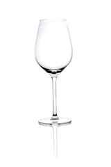Outline of a wine glass on a white background