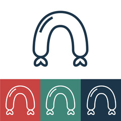 Linear vector icon with sausage