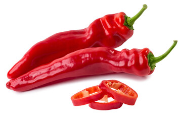 Red sweet pepper. Sweet point isolated on white close-up.