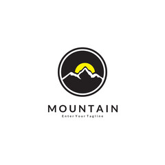 simple elegant mountain logo design