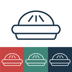 Linear vector icon with pie