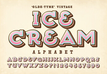 An Old-Time Alphabet Ideal for Ice Cream Vendor Trucks, Menus, Parties, Carnivals, etc.
