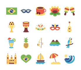 bundle of brazil set icons