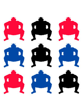 Bunte Sumo Ringer Muster Crew
