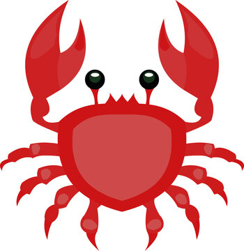 Vector illustration of a cartoon crab