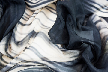 Satin fabric with gentle curves
