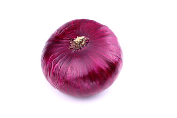 Red onion isolated on a white background. Healthy food. Lilac onion. Purple onion. Raw organic onion
