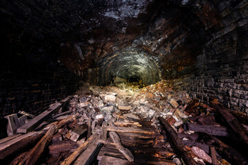 Collapsed Tunnel with Granite Stone Lining - Abandoned Sand Patch Tunnel - Pennsylvania