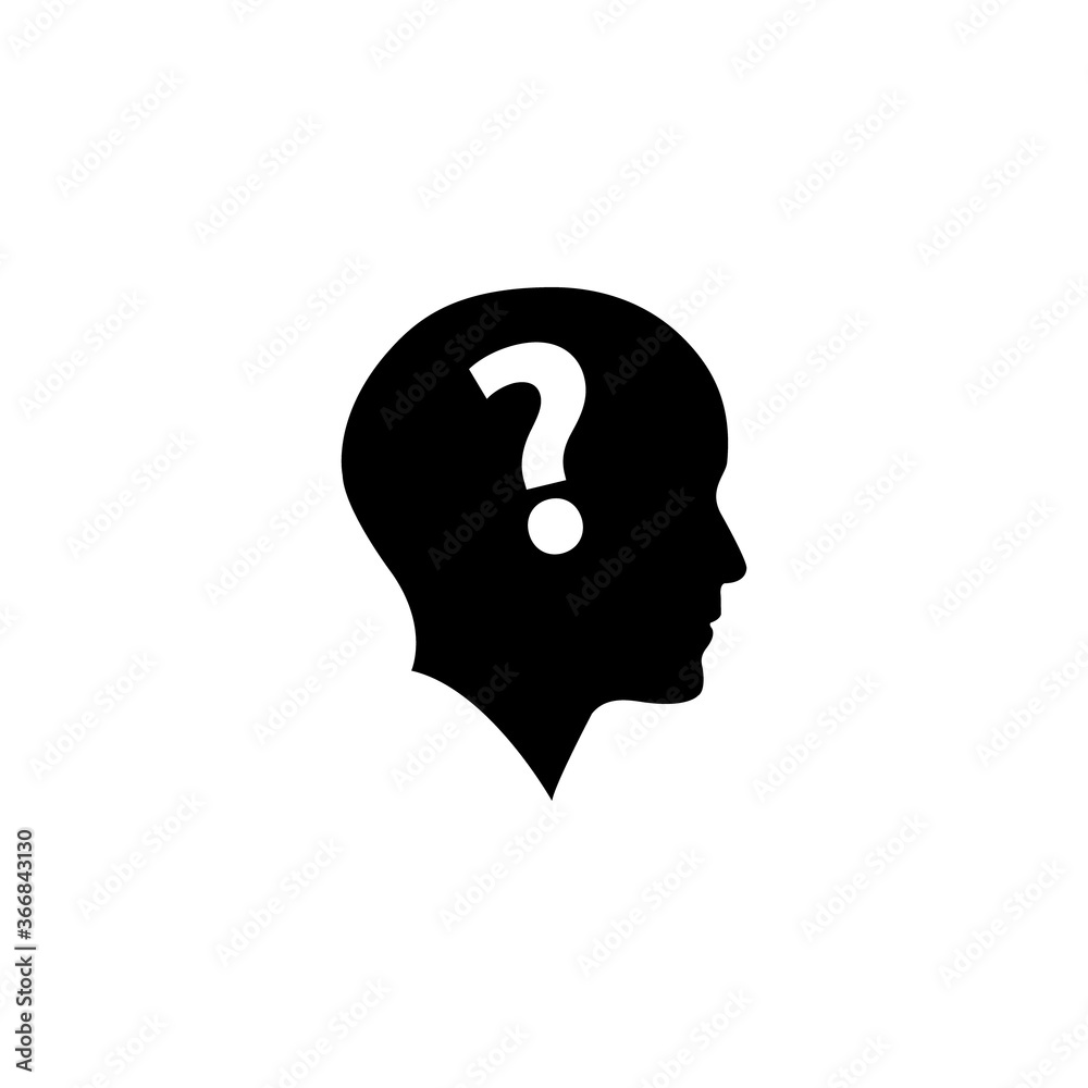 Wall mural head side view with question mark icon vector