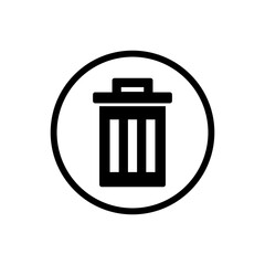 trash can icon isolated in the circle button