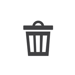 trash can icon isolated on white background