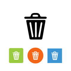 trash can icon set on circle button