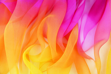 Satin fabric with gentle curves