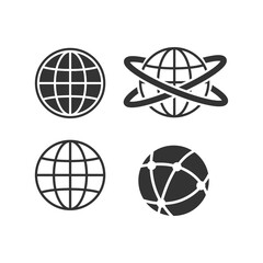 Earth globe icon set EPS 10