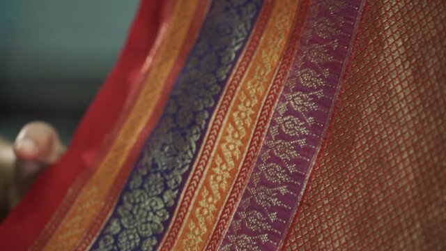 The process of making Thai fabrics Is a traditional handicraft
