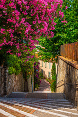 Fototapeta na wymiar The old town district of Cannes with its small lanes - travel photography
