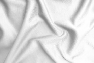 Plakat Abstract white fabric texture background. Wavy white cloth.