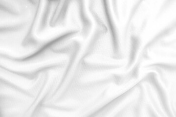 Abstract white fabric texture background. Wavy white cloth.