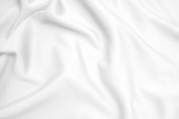 Abstract white fabric texture background. Wavy white cloth.