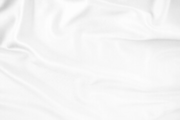 Fototapeta premium Abstract white fabric texture background. Wavy white cloth.