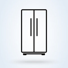 Refrigerator. vector Simple modern icon design illustration.