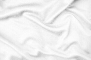 Abstract white fabric texture background. Wavy white cloth.