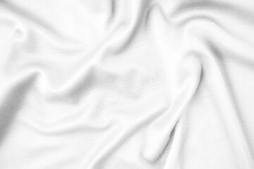 Abstract white fabric texture background. Wavy white cloth.