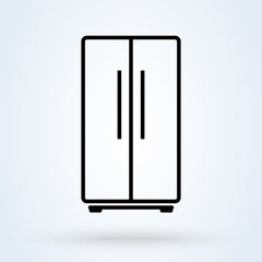 Refrigerator. Simple modern icon design illustration.
