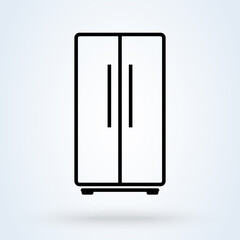 Refrigerator. Simple modern icon design illustration.