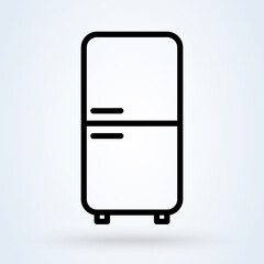 Refrigerator. Simple modern icon design illustration.