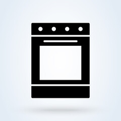 Stove. Simple modern icon design illustration.