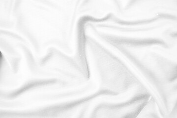 Abstract white fabric texture background. Wavy white cloth.