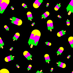 Ice Cream seamless pattern, graphic design template, vector illustration