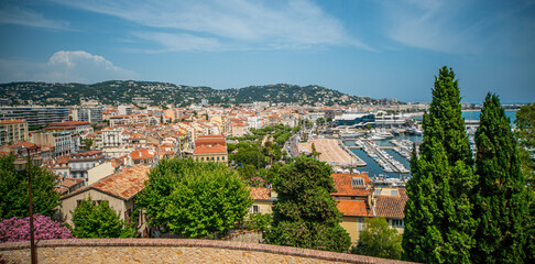 Aerial view over the city of Cannes at the French riviera - travel photography