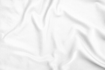 Abstract white fabric texture background. Wavy white cloth.