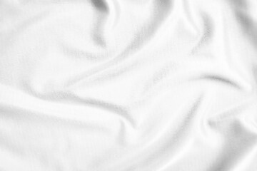 Abstract white fabric texture background. Wavy white cloth.