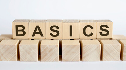 BASICS word from wooden blocks on desk, search engine optimization concept