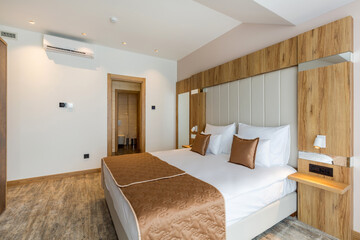 Interior of a luxury hotel bedroom