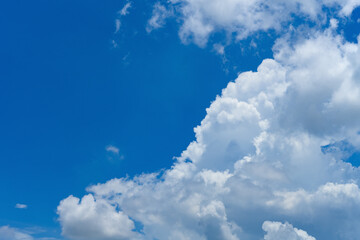 beautiful blue sky with white clouds in the noon time horizontal composition