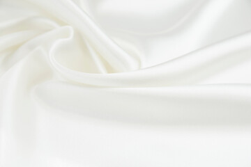 Plakat White satin fabric with gentle curves