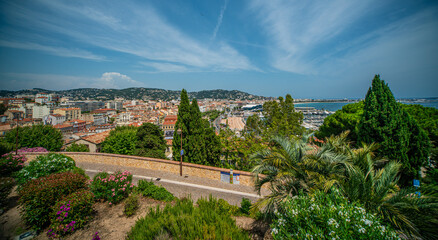 Obraz premium Aerial view over the city of Cannes at the French riviera - travel photography