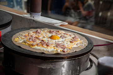 preparing champion crepe at froyo place