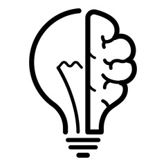 Brain Idea Flat Icon Isolated On White Background