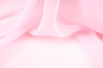 Naklejka na ściany i meble Pink satin fabric with delicate curves
