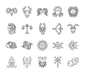 bundle of zodiac signs and symbols