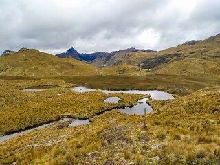 Highland landscapes of Ecuador in the Las Cajas park near the city of Cuenca